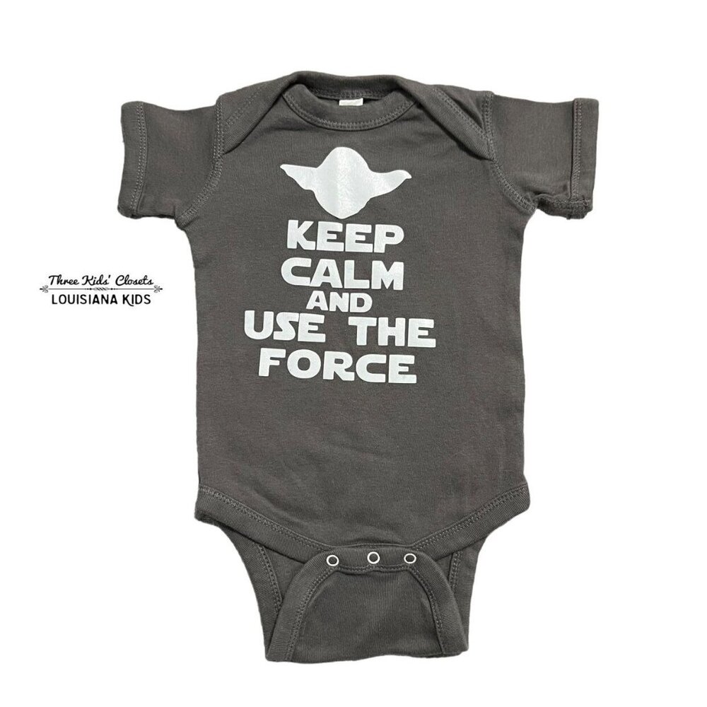 Small Shop 6m Star Wars Keep Calm Use The Force Bodysuit Onesie